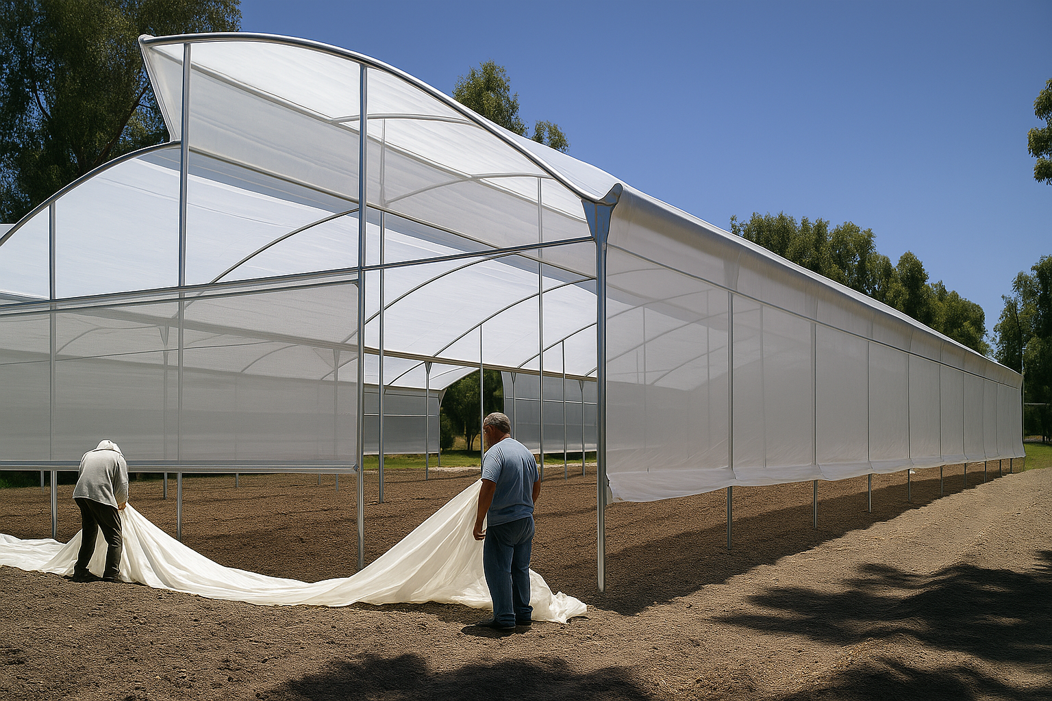 Interior de invernadero finalizado